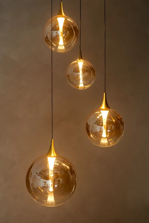 Lucide GISELA - Pendant light - Ø 57 cm - LED Dim. - 2700K - With replaceable LED module - Amber - Premium - atmosphere 3